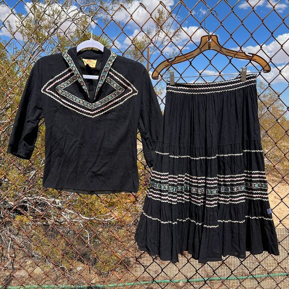 50s Thunderbird Fashions Fiesta Patio Dress Set, Full Circle Skirt, ROCKABILLY - Picture 3 of 13